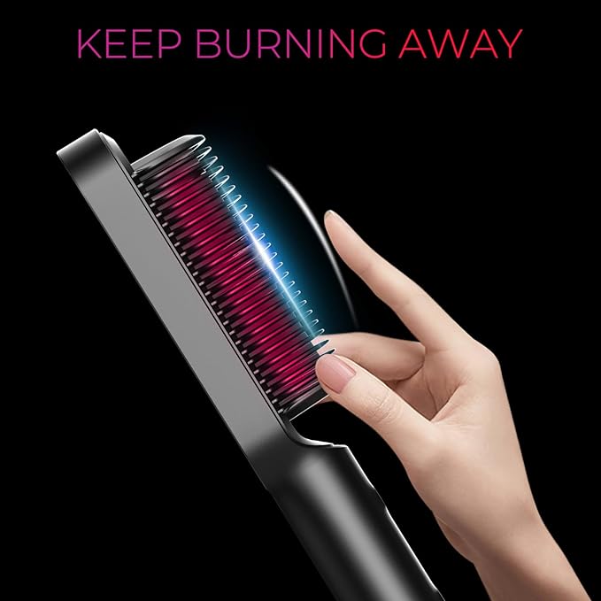 2-in-1 Hair Straightener Brush & Curling Comb | Professional Salon at Home